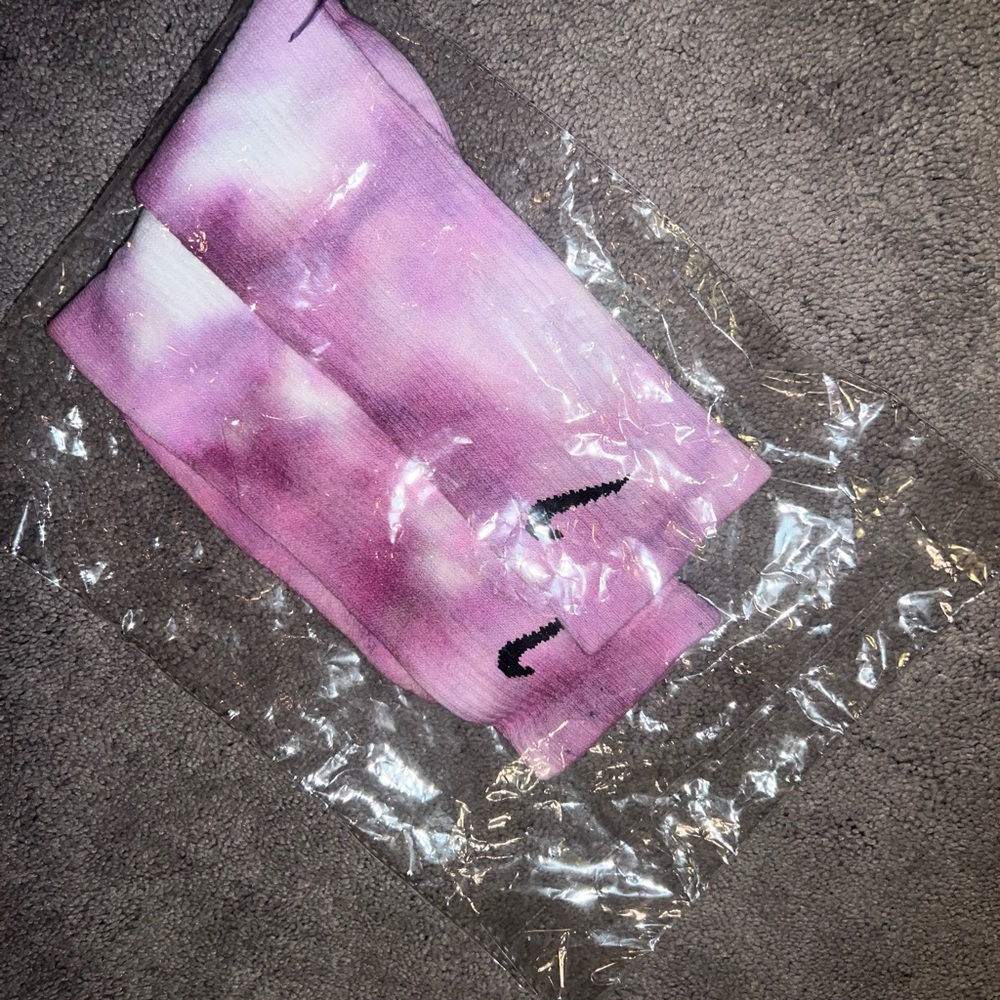 Custom Nike Pink Tie-Dye Socks